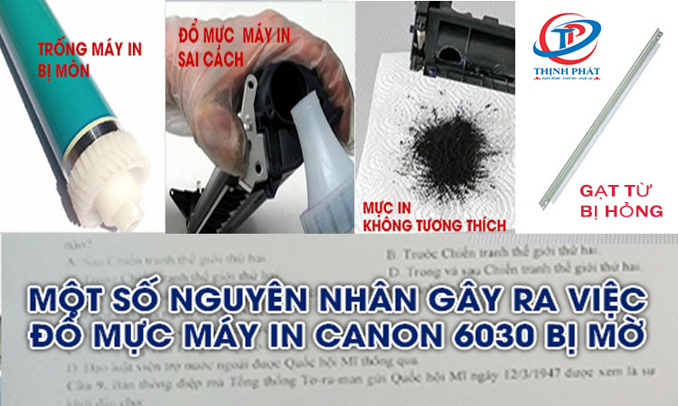 máy in canon 6030 in bị mờ