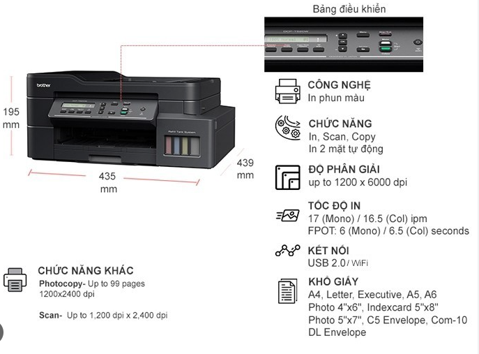máy in brother t820dw đa chức năng