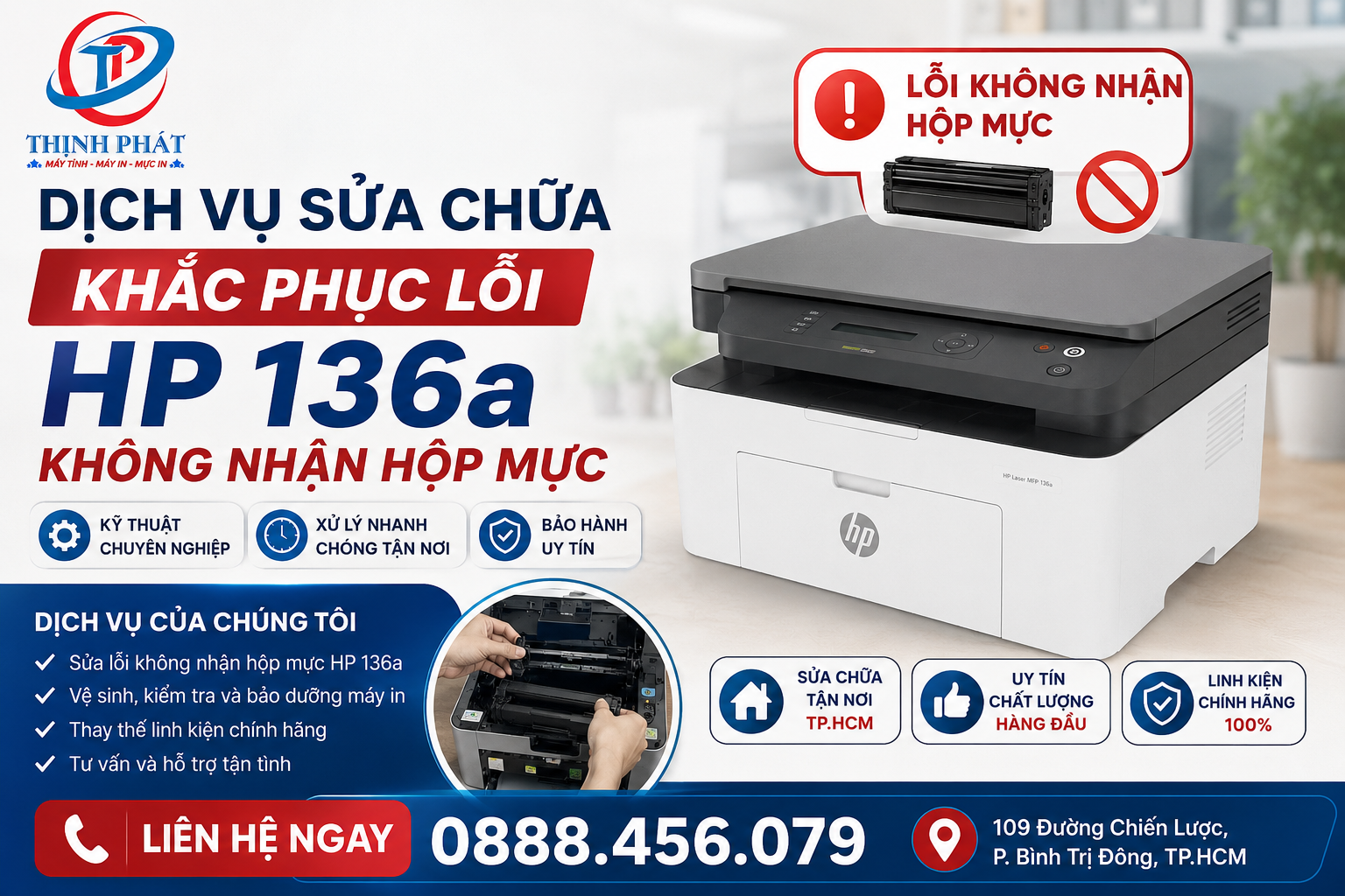 sửa máy in HP 136a