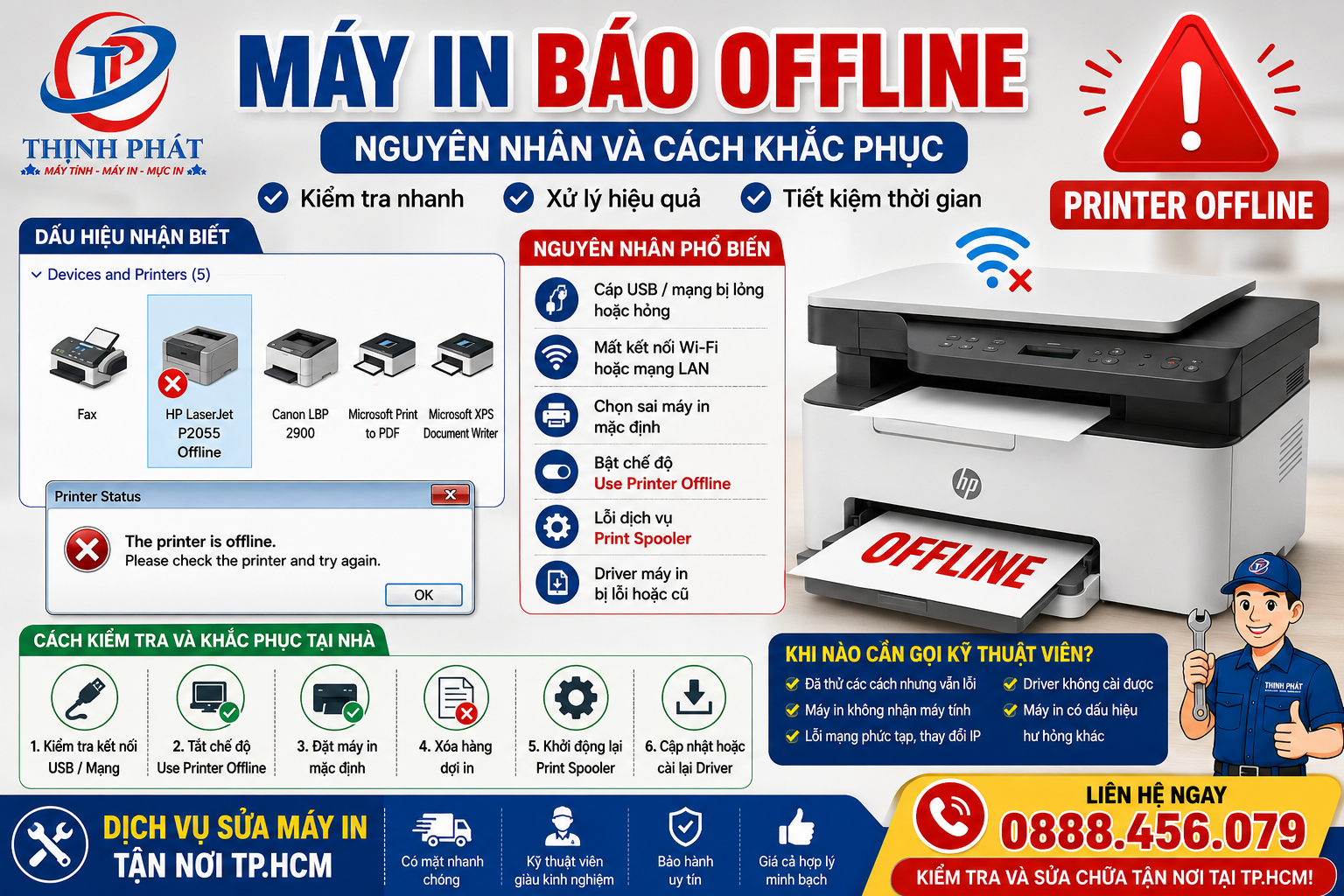 lỗi máy in offline,